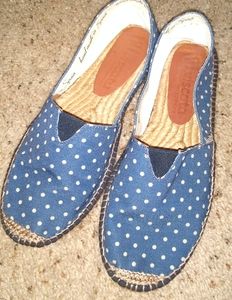 NEW VISCATA Born in Barcelona Espadrilles Shoes Navy w Cream Lady's 7 1/2 Lady's